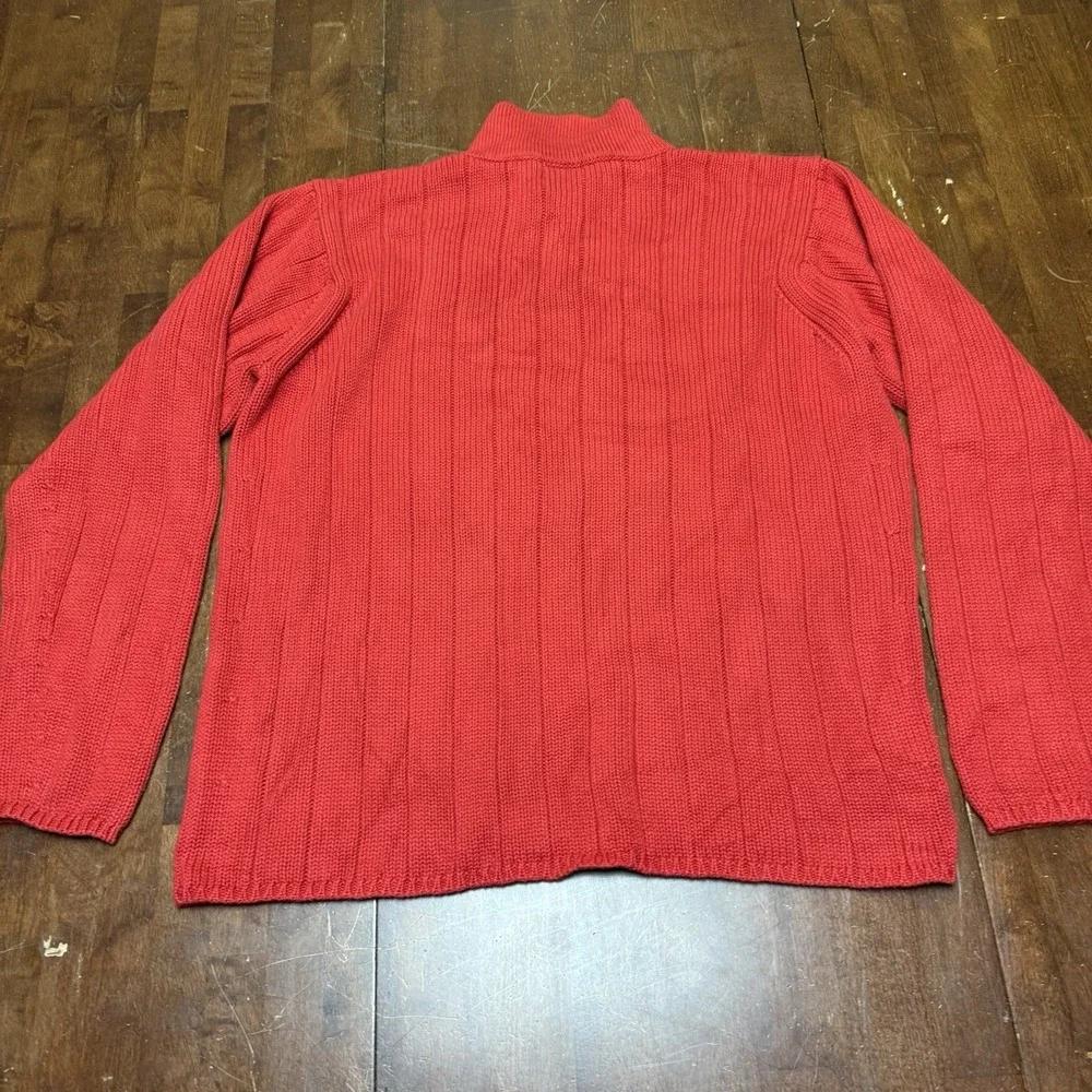 Polo Ralph Lauren Jeans Knit 1/4 Zip Sweater Men's XL Red Thick Heavy‎